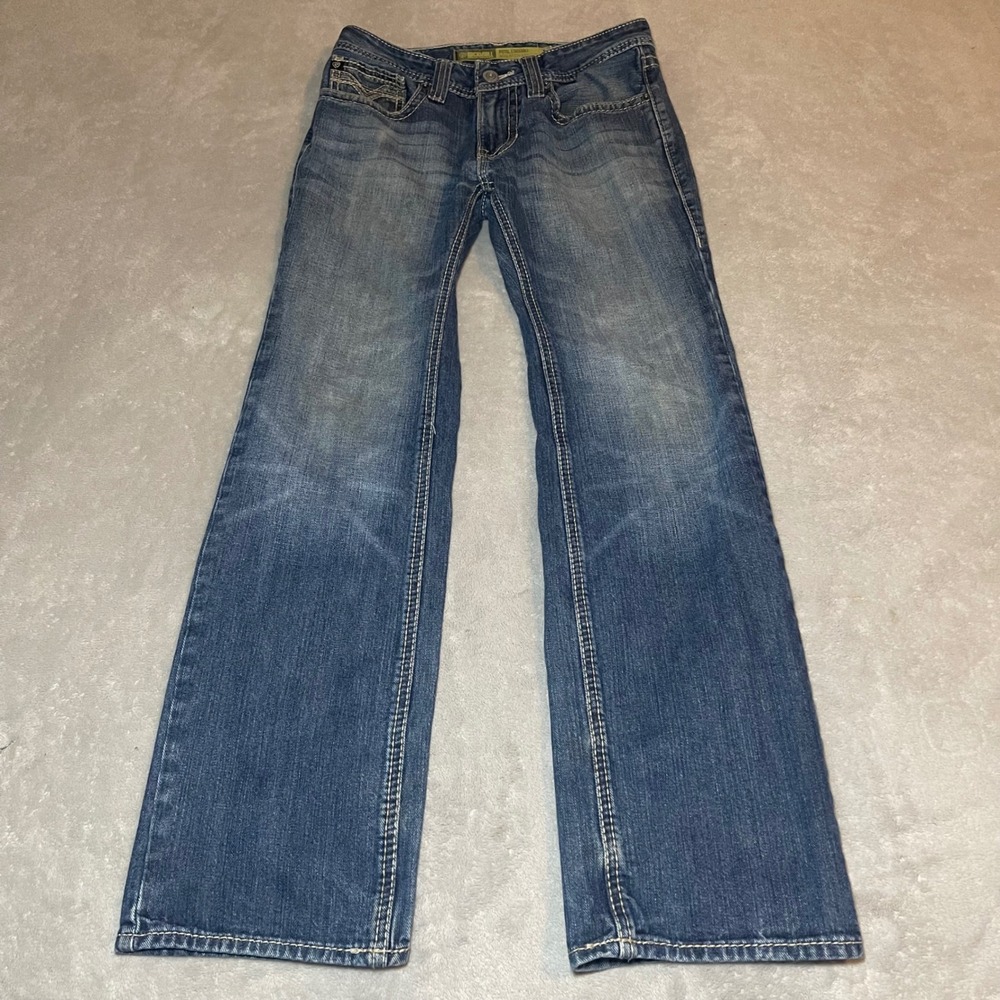 Rock & Roll Denim Jeans Mens 28x32 Blue Pistol Stackable Regular Bootcut Western